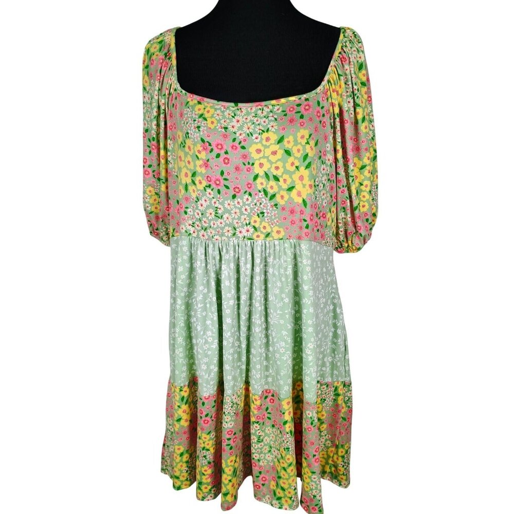 Haptics By Holly Harper‎ Floral Print 3/4 Sleeve Dress Style HD3931AX Size 1X